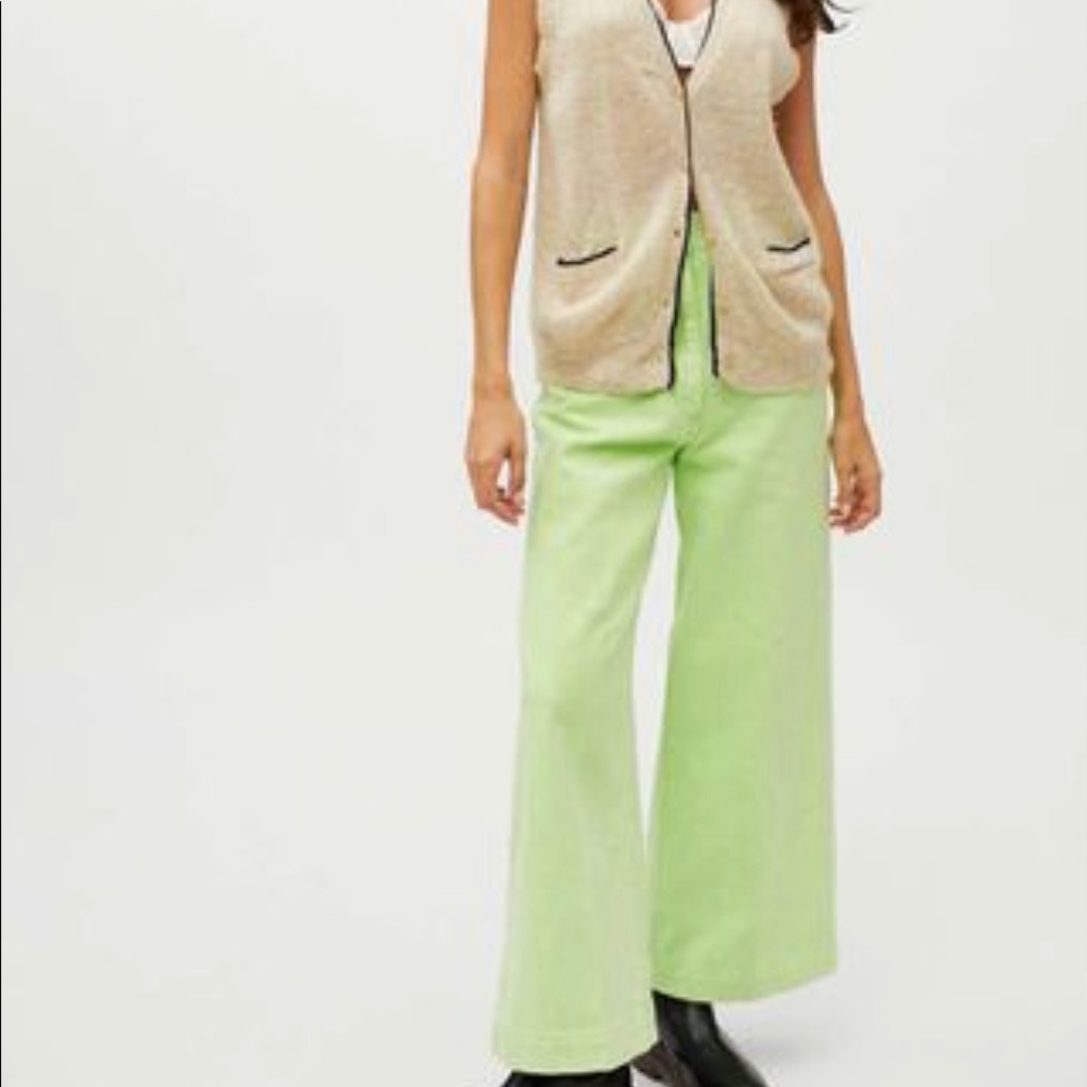 Urban Outfitters Lena Wide Leg Pant in Green